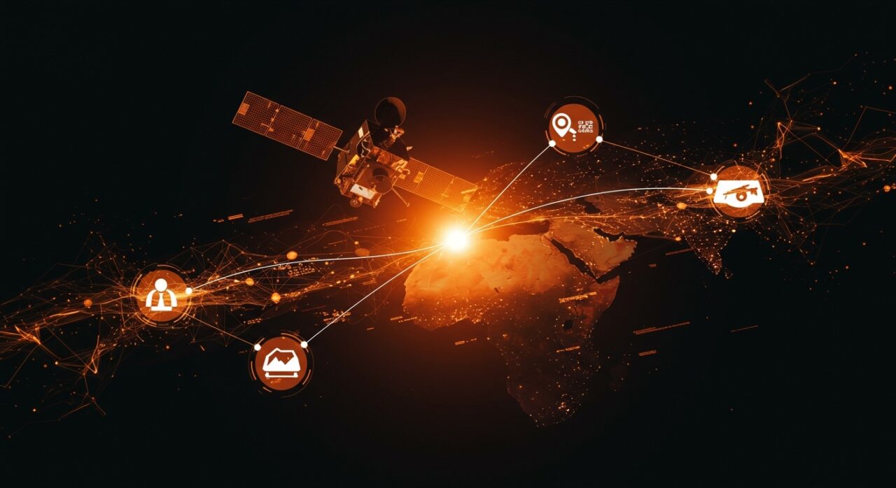 Satélite espía chino TEE-01B en órbita coordinando ataques de Irán a bases de EE.UU. en Medio Oriente con tecnología geoespacial y de inteligencia orbital.