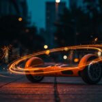 Scooter eléctrico autoequilibrado OMOWAY con tecnología giroscópica destacando innovación en movilidad eléctrica urbana.