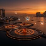 Gestión hídrica e innovación sostenible en Singapur con resiliencia urbana y tecnología avanzada.