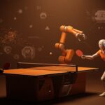 Robot Sony AI Ace ganando a jugadoras profesionales de ping pong, mostrando inteligencia artificial y automatización robótica.