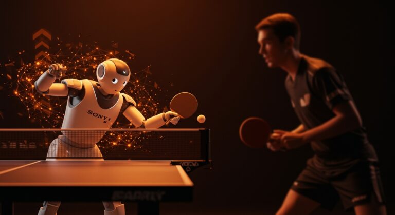 Sony AI Ace robot vencedor en tenis de mesa profesional, mostrando innovación en robótica e inteligencia artificial aplicada.