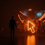 SpaceX adquiere Cursor por 60 mil millones de dólares, simbolizado por un cursor digital y redes neuronales en tonos naranja y negro.