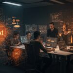 Equipo de desarrolladores usando spec-driven development y agentes autónomos de IA para automatizar software en AWS.