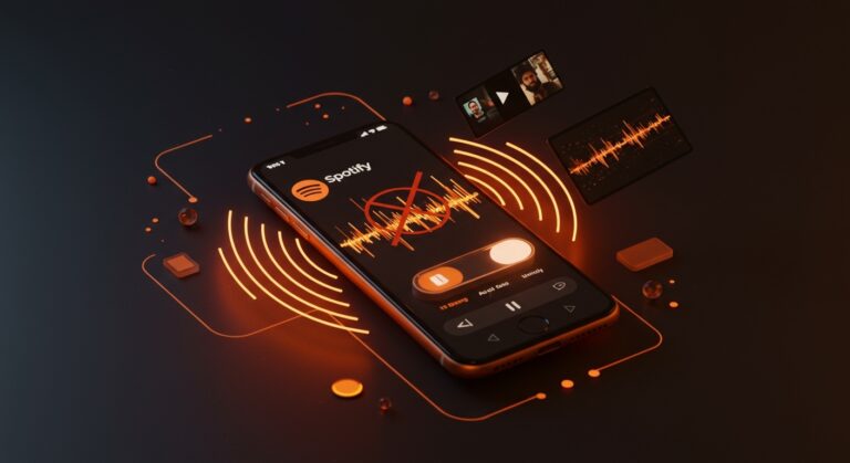 Captura visual del toggle para desactivar videos en la app de Spotify, destacando el modo solo audio y la personalización del usuario en la experiencia digital.