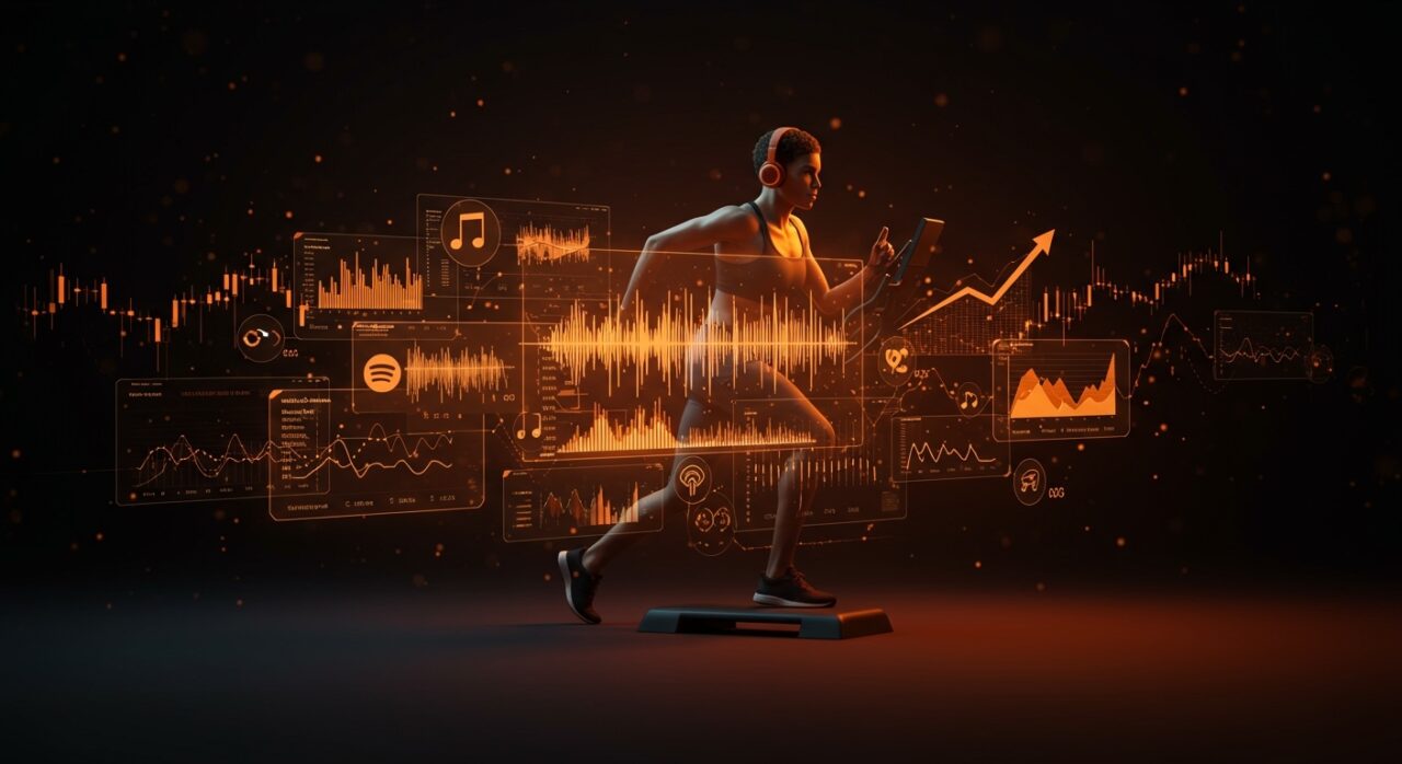 Integración de Spotify y Peloton con 1400 clases fitness en streaming, destacando innovación en servicios de suscripción para startups wellness.