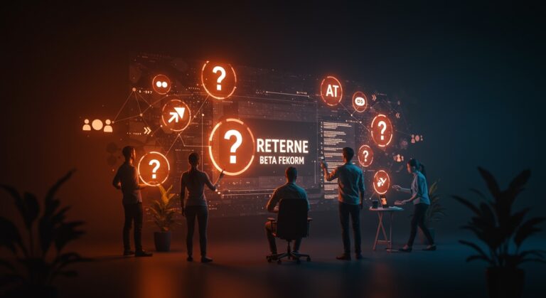 Fundadores tecnológicos colaborando en la adaptación de una plataforma tras feedback de la comunidad en Stack Overflow beta.