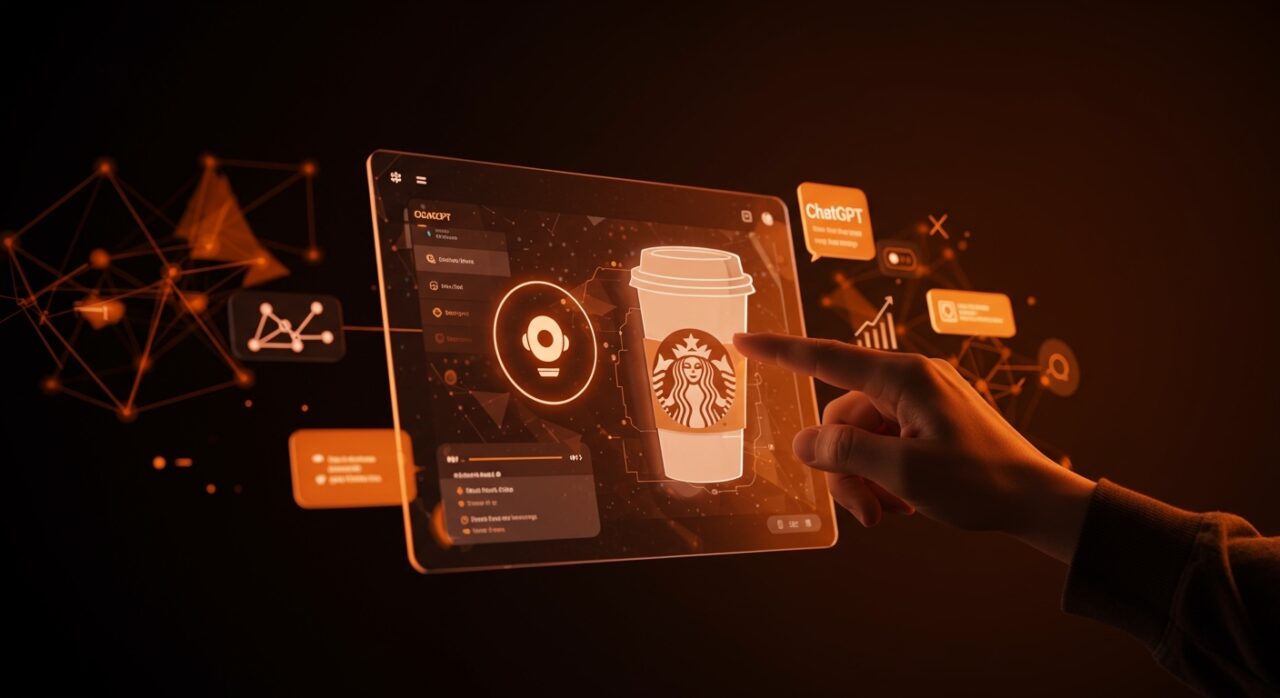 Integración de Starbucks con ChatGPT mostrando la experiencia de usuario y fricción en pedidos automatizados mediante inteligencia artificial.
