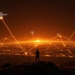 Founder visualizando la conectividad satelital de Starlink en España y LATAM, simbolizando internet rural y tecnología para startups.