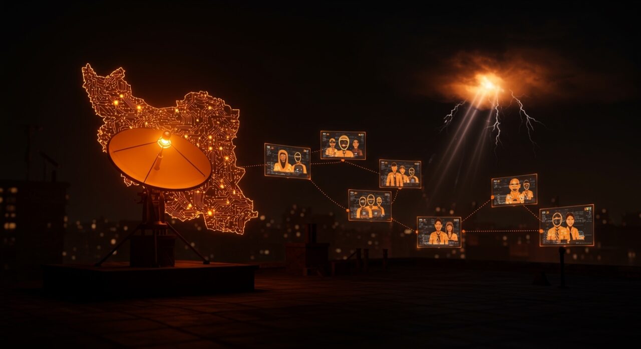 Conectividad y resiliencia digital en Irán usando tecnología satelital Starlink durante apagón de internet.