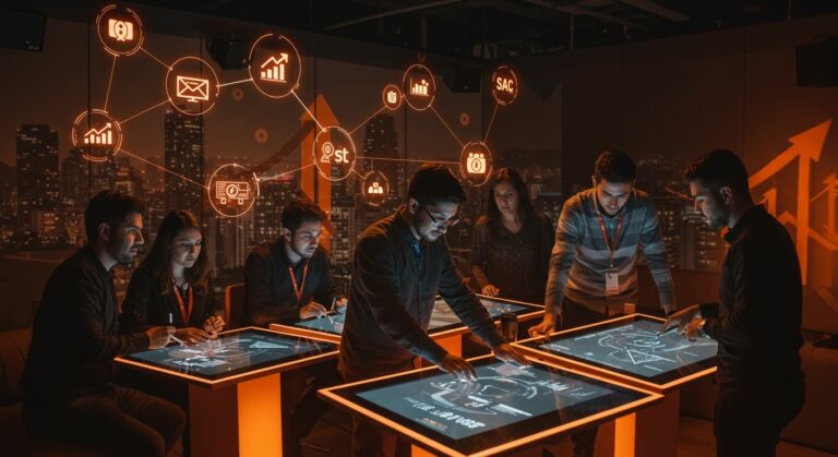 Evento StartCo 2026 en Medellín con startups fintech y SaaS, mostrando networking y oportunidades de inversión en Latinoamérica.