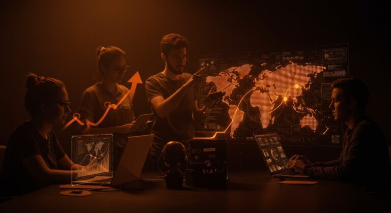 Startup brasileñas colaborando en estrategias de internacionalización y expansión global impulsadas por IA en el ecosistema tecnológico de LATAM.