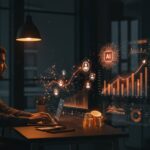 Visual de startup aumentando inversión en inteligencia artificial superando gastos en nómina, mostrando automatización y crecimiento tecnológico en el ecosistema empresarial.