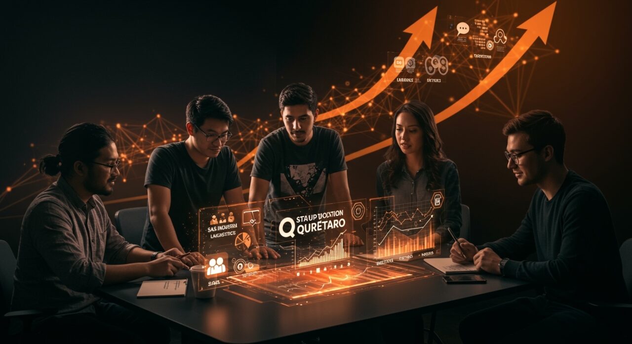 Startups B2B en Querétaro colaborando en sectores SaaS, logística, HR tech, climate tech y fintech, destacando financiamiento y venture capital 2026.