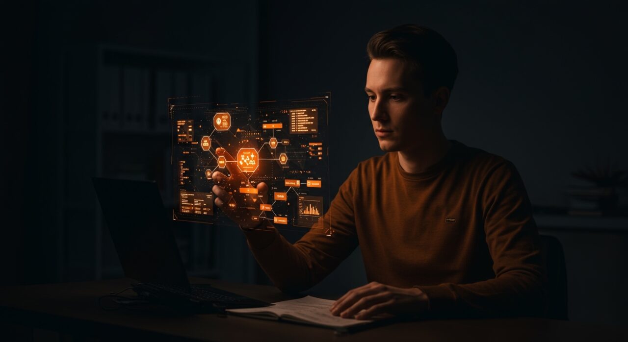 Founder tech analizando statecharts dinámicos con XState para mejorar la gestión y escalabilidad de software en startups.