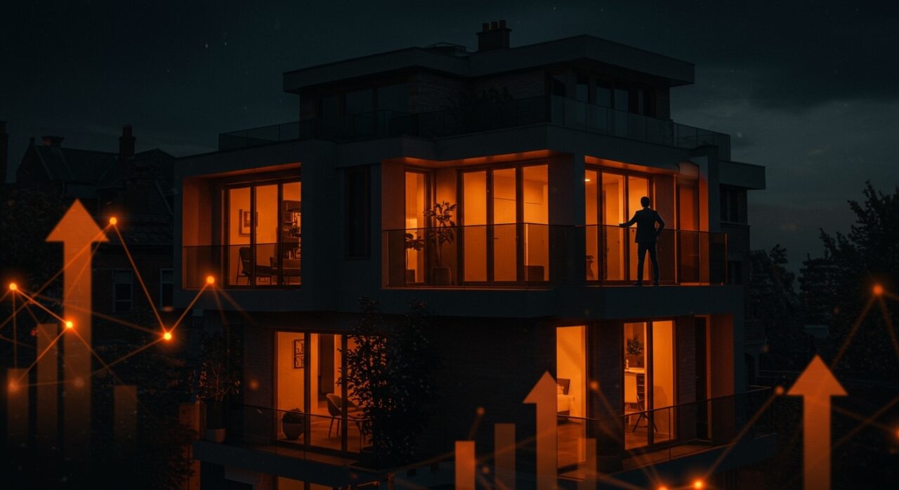 Magnate adquiriendo mansión de lujo en Chelsea, Londres, representando inversión en mercado inmobiliario de lujo y tendencias de propiedades premium.