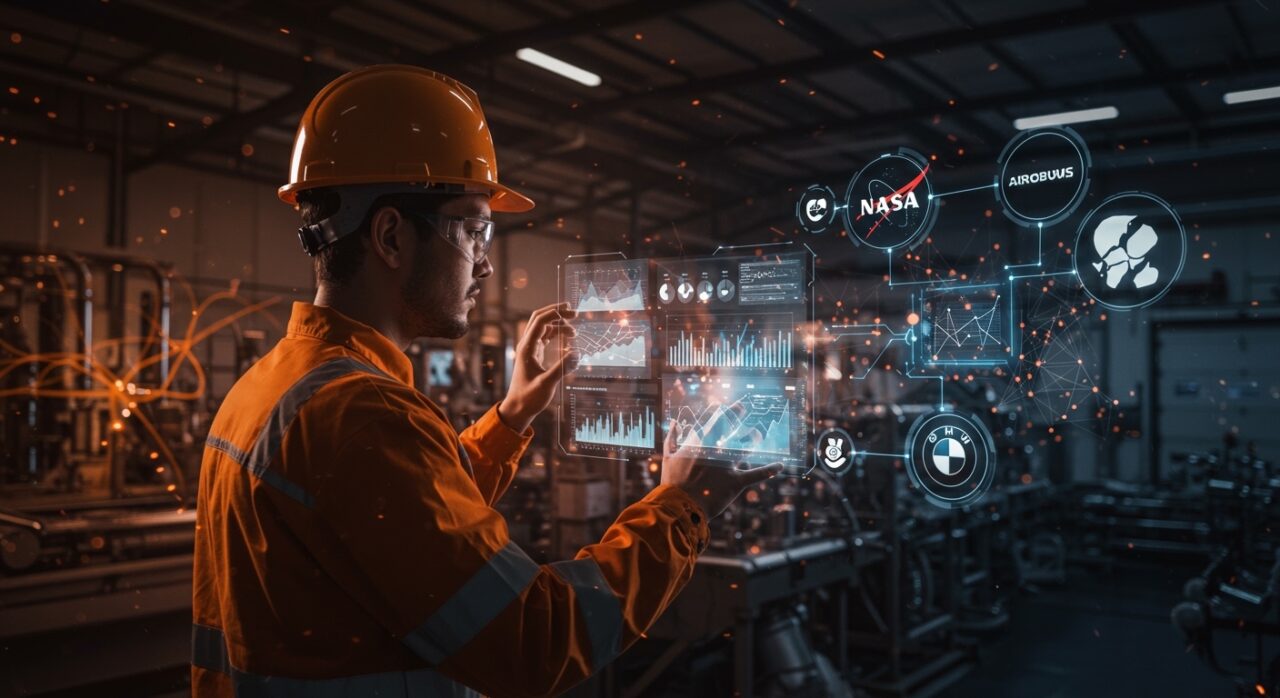 Ingeniería industrial con IA aplicada y automatización destacando inversión y crecimiento en startups tecnológicas.