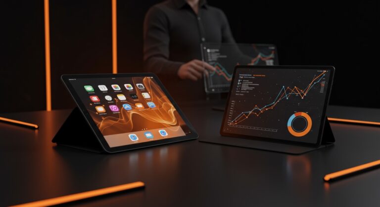 Comparativa visual de tablets 2026 iPad Pro M5 y Samsung Galaxy Tab S11 destacando productividad para founders y tendencias del mercado tecnológico.