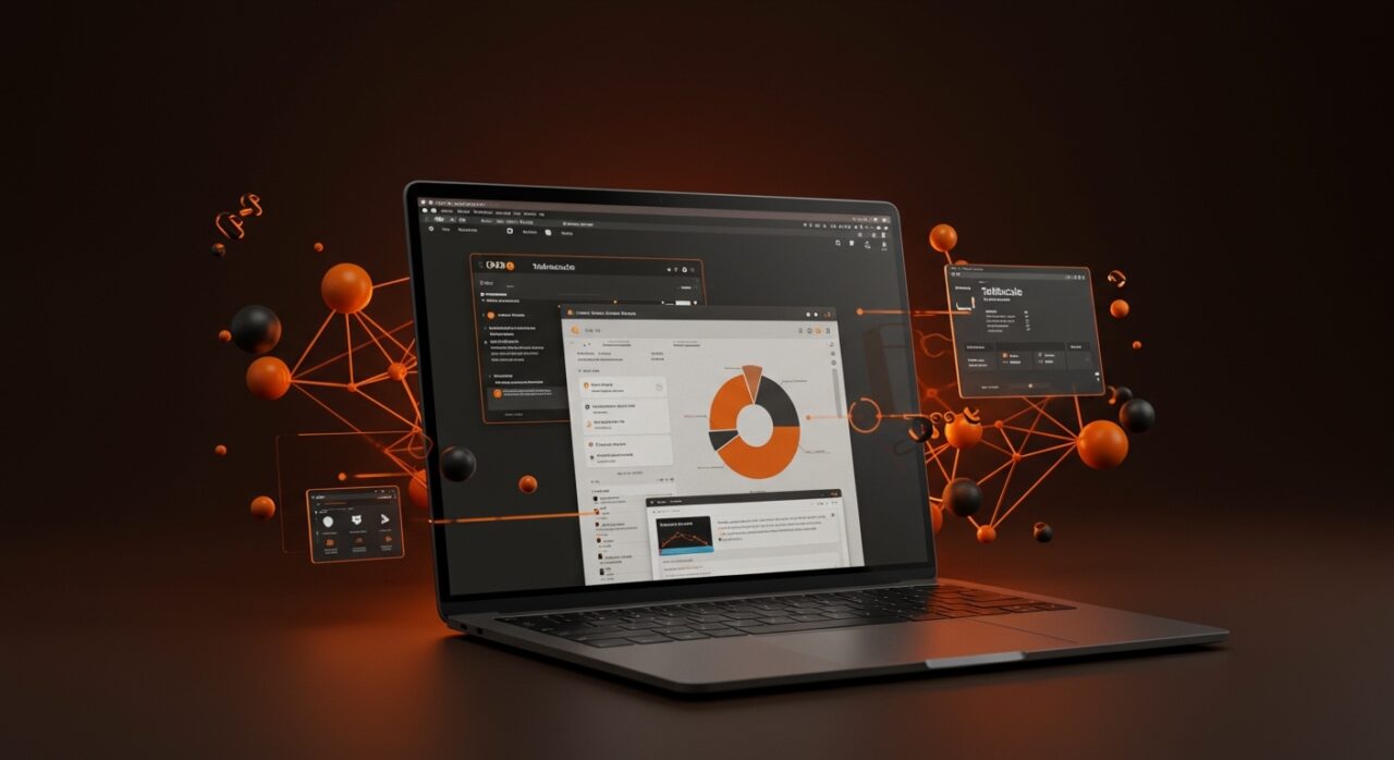 Interfaz windowed de Tailscale en macOS mejorando accesibilidad y experiencia SaaS para equipos remotos.