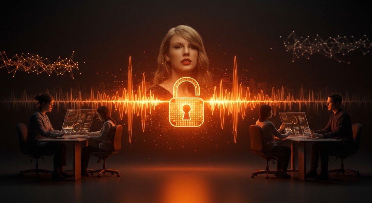 Visualización de la protección de marcas sonoras y voz registrada para startups frente a deepfakes e inteligencia artificial.