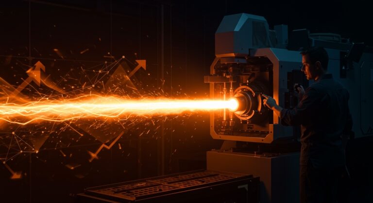 Konbus+ startup deeptech de Tecnalia con tecnología de proyección térmica de alta velocidad en laboratorio industrial avanzado.