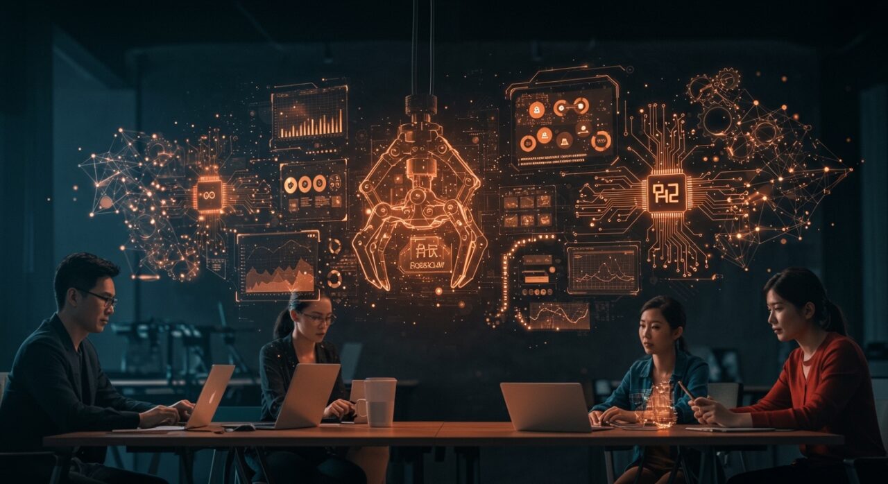 Colaboración de founders usando IA empresarial y automatización con tecnología open-source de Tencent y OpenClaw.