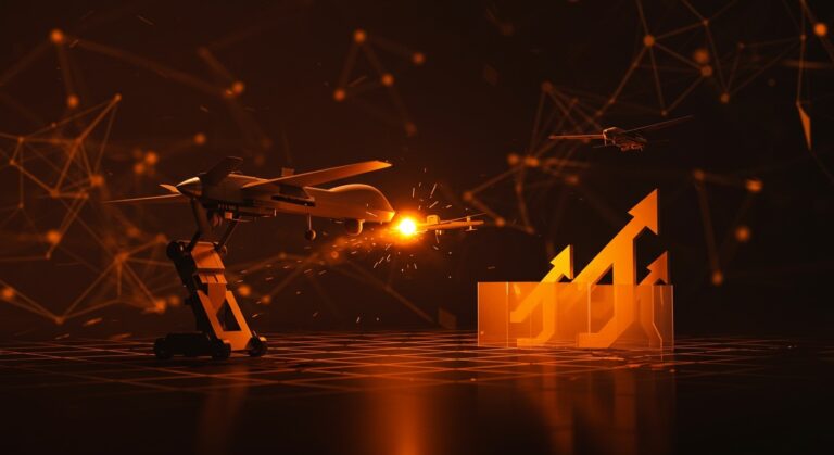 Dron Terra A1 interceptando un Shahed ruso en Ucrania, ilustrando innovación en defensa aérea y tecnología militar japonesa.