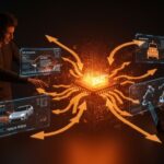 Análisis visual de la inversión Tesla capex 2026 para startups de hardware y AI con metáforas de flujo de financiamiento y tecnología innovadora.