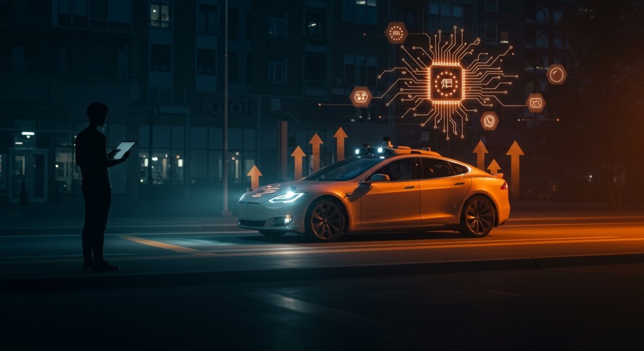 Tesla Full Self-Driving aprobado en Europa mostrando tecnología de conducción autónoma supervisada y oportunidades para startups de movilidad inteligente.