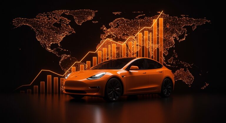 Tesla liderando las ventas globales de vehículos eléctricos en 2026 con enfoque en movilidad sostenible y tendencias de mercado tecnológico.