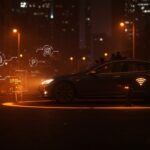 Tesla realizando Smart Summon con iconografía tecnológica que representa la investigación cerrada por NHTSA y avances en software para movilidad autónoma.