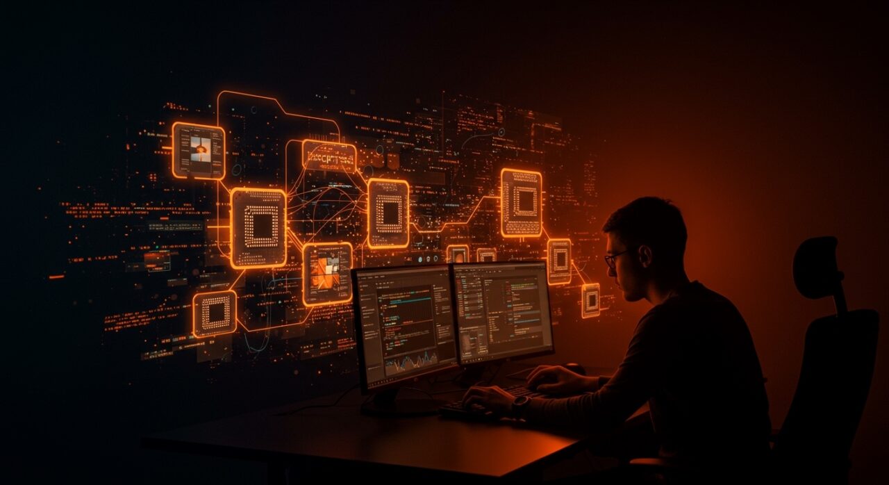 Desarrollador realizando testing big-endian con QEMU mostrando la automatización y compatibilidad multiplataforma en entornos de programación C.