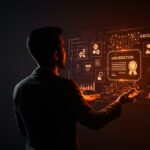 Mercado laboral en Chile representado con profesional evaluando habilidades técnicas frente a títulos universitarios, reflejando la contratación basada en habilidades en tecnología.