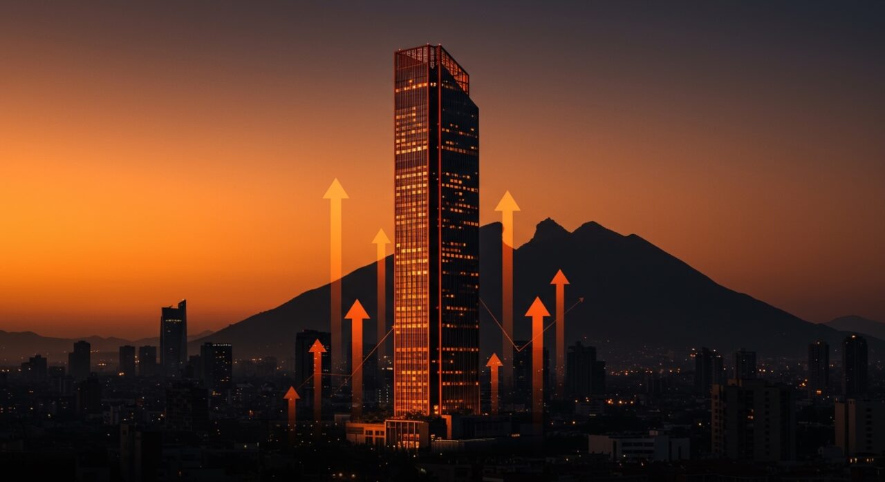 Torre Rise Monterrey, el rascacielos más alto de América Latina en 2026, representando urbanismo vertical e inversión inmobiliaria en México.