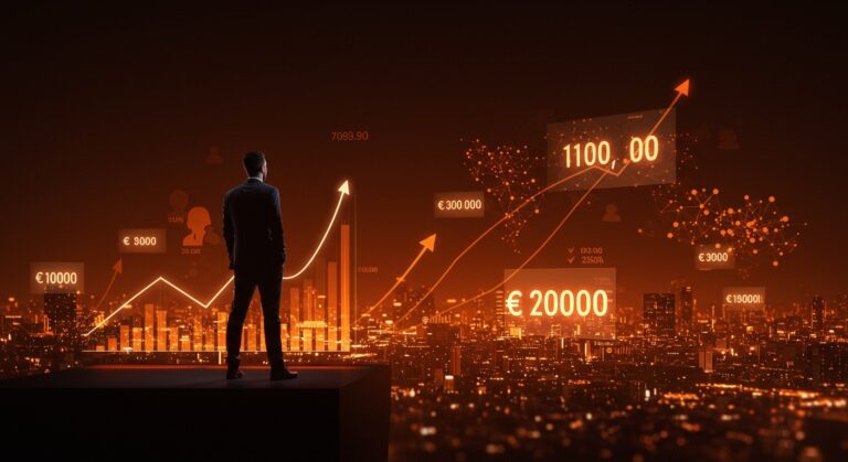 Trabajos mejor pagados en España 2026 mostrando perfiles tech y directivos con salarios elevados en un entorno digital innovador.