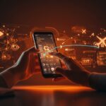 Visualización futurista de optimización de millas aéreas y automatización de viajes usando inteligencia artificial para startups LATAM.