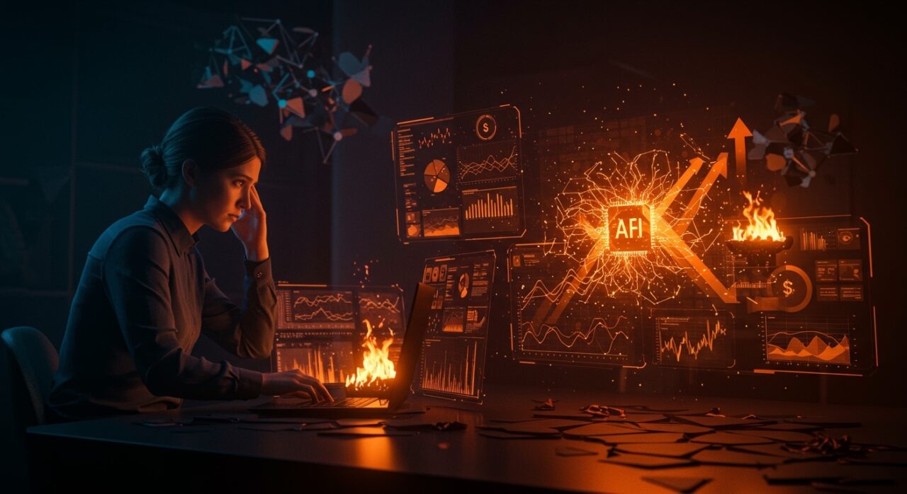 Representación visual de Uber y su gasto masivo en inteligencia artificial mostrando desafíos en control de costes y escalabilidad tecnológica.