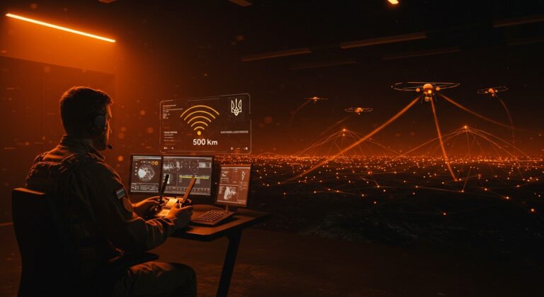 Operador ucraniano derribando drones rusos Shahed a 500 km con tecnología WiFi y control remoto en defensa aérea tech.