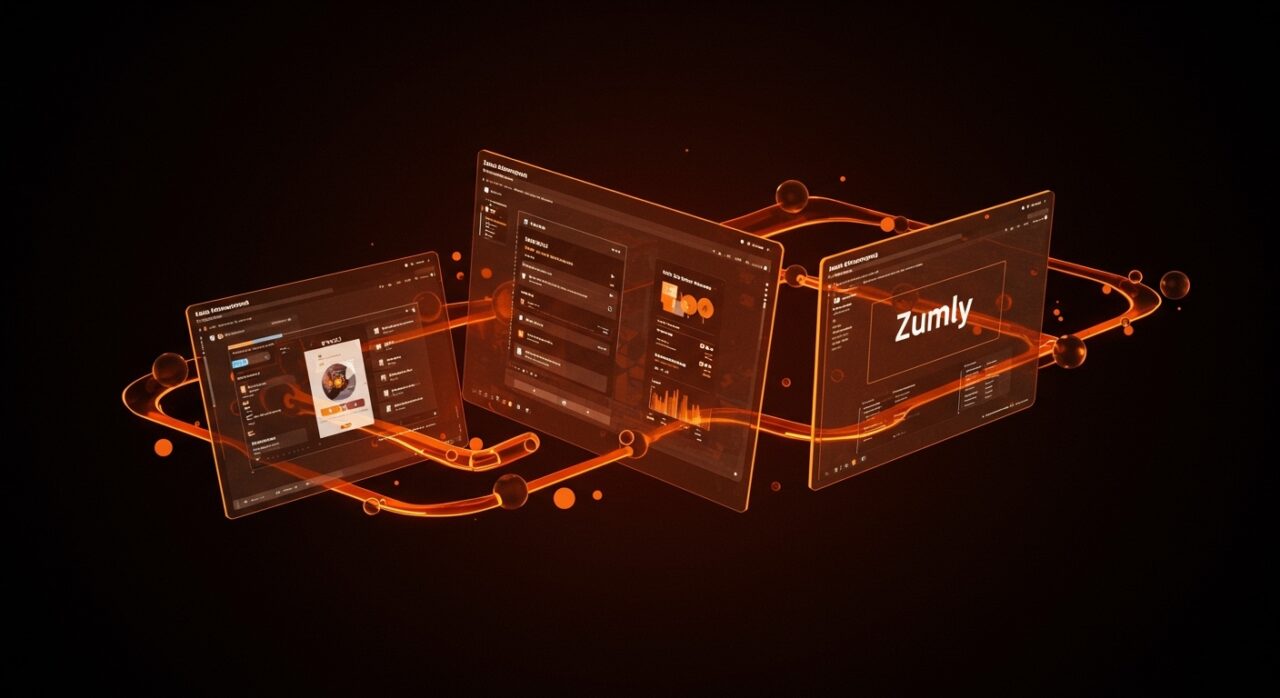 Comparativa de UI zoom en Prezi, impress.js y Zumly mostrando interfaces digitales y navegación interactiva para startups tecnológicas.