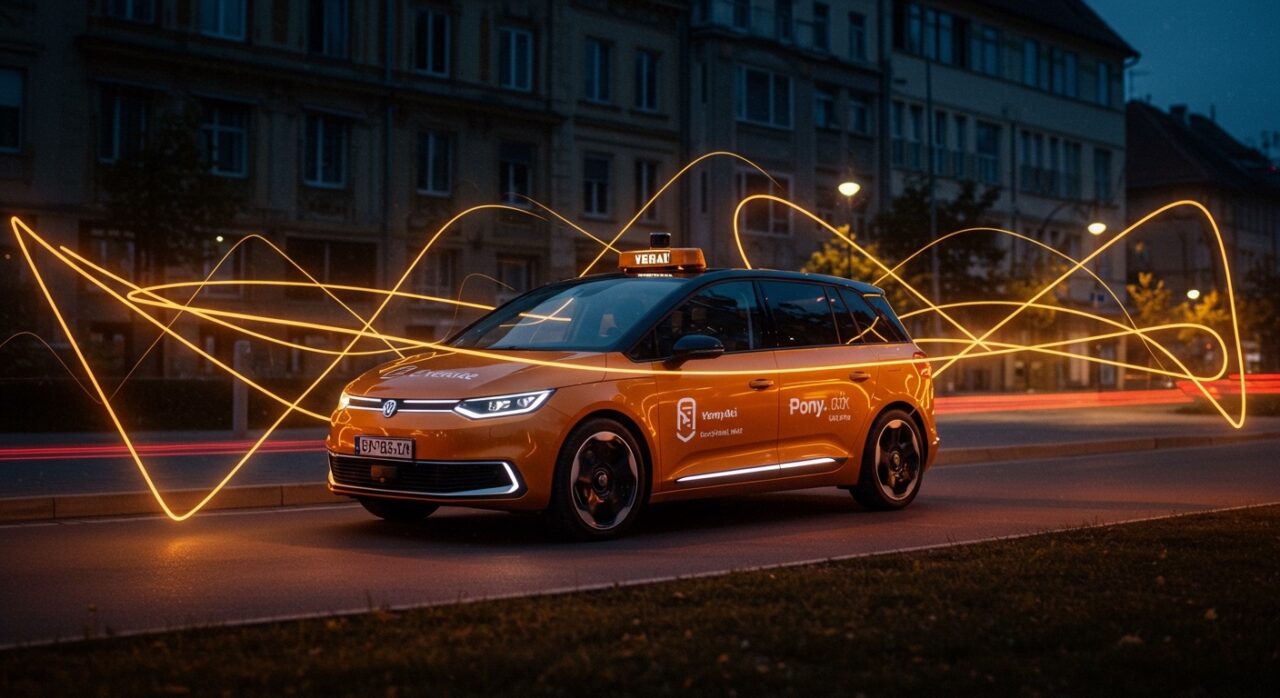 Robotaxi de Verne operando comercialmente en Zagreb, demostrando innovación en movilidad autónoma y tecnología de vehículos en Europa.