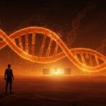 Visualización futurista de la colonización de Marte destacando evolución humana, ética y tecnología espacial en ecosistema startup.