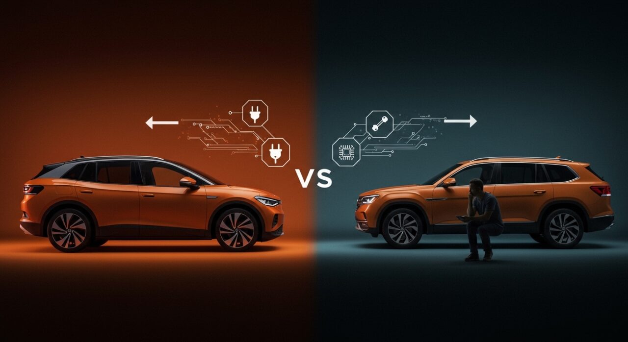 Volkswagen ID.4 descontinuado en EE.UU. y apuesta por SUV Atlas gasolina, simbolizando la corrección de mercado para startups de movilidad eléctrica y hardware.