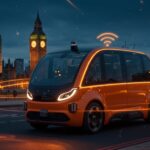 Robotaxi autónomo Waymo circulando por las calles de Londres representando la movilidad autónoma en Europa y el futuro del transporte autónomo.