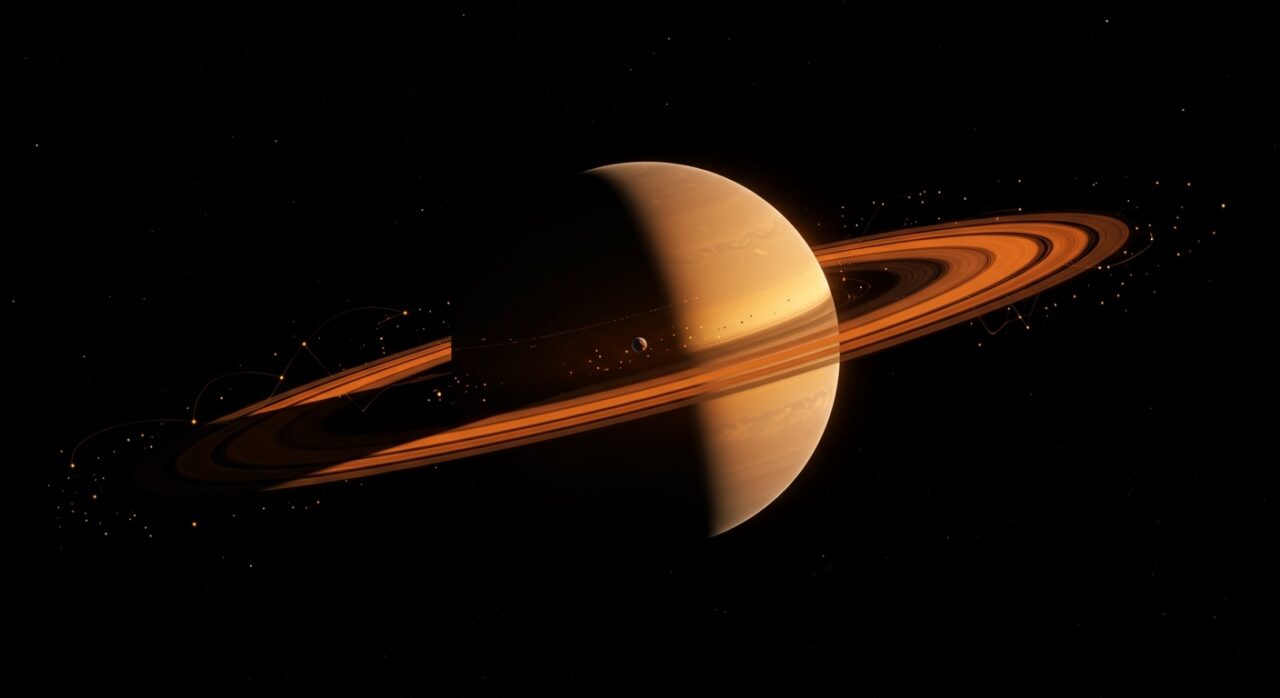 Imágenes detalladas de Saturno en infrarrojo y visible con anillos de hielo y auroras, reveladas por telescopios Webb y Hubble en colaboración científica.