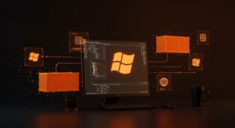 Interfaz Linux ejecutando aplicaciones Windows nativas con Winpodx usando contenedores y FreeRDP para automatización y virtualización ligera.