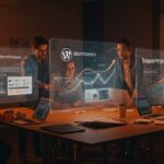 Comparativa visual de WordPress, Wix y Squarespace para crear webs sin programar, ideal para founders y startups en 2026.