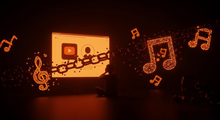 Cuenta bloqueada en YouTube y conflicto sobre música generada por IA con Universal Music Group en el ecosistema digital.