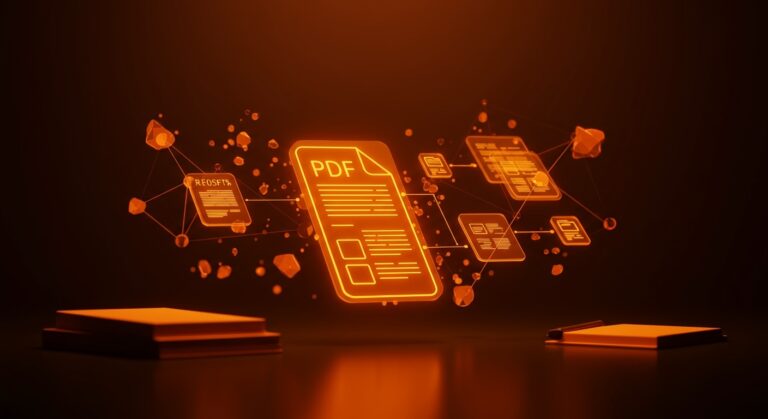 Representación conceptual de Adobe Acrobat con IA y automatización de documentos para mejorar la productividad de founders.
