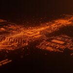 Representación conceptual de ingenieros de software utilizando inteligencia artificial para generar código, inspirada en la eficiencia de Airbnb.