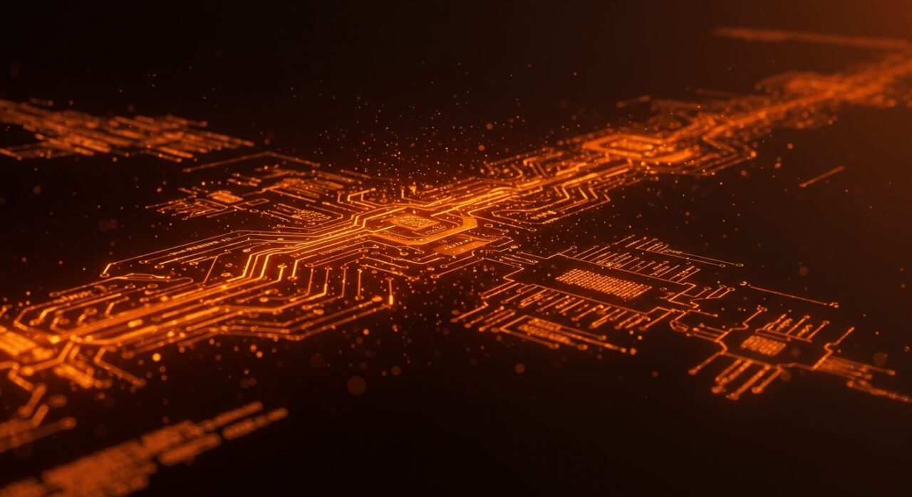 Representación conceptual de ingenieros de software utilizando inteligencia artificial para generar código, inspirada en la eficiencia de Airbnb.