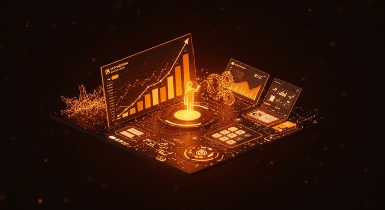 Representación visual de crecimiento SaaS B2B con IA y automatización contable para el mercado de LATAM.